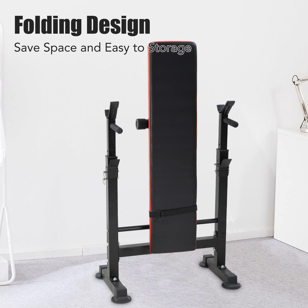 Adjustable Weight Bench with Barbell Rack X4161