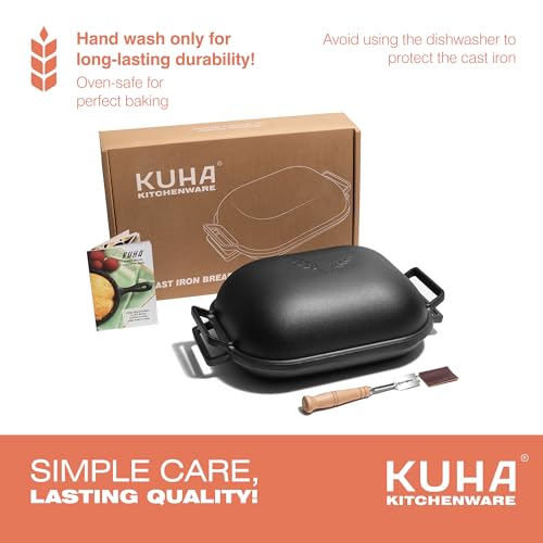 Black Heavy Duty Cast Iron Bread Pan with Lid E6383