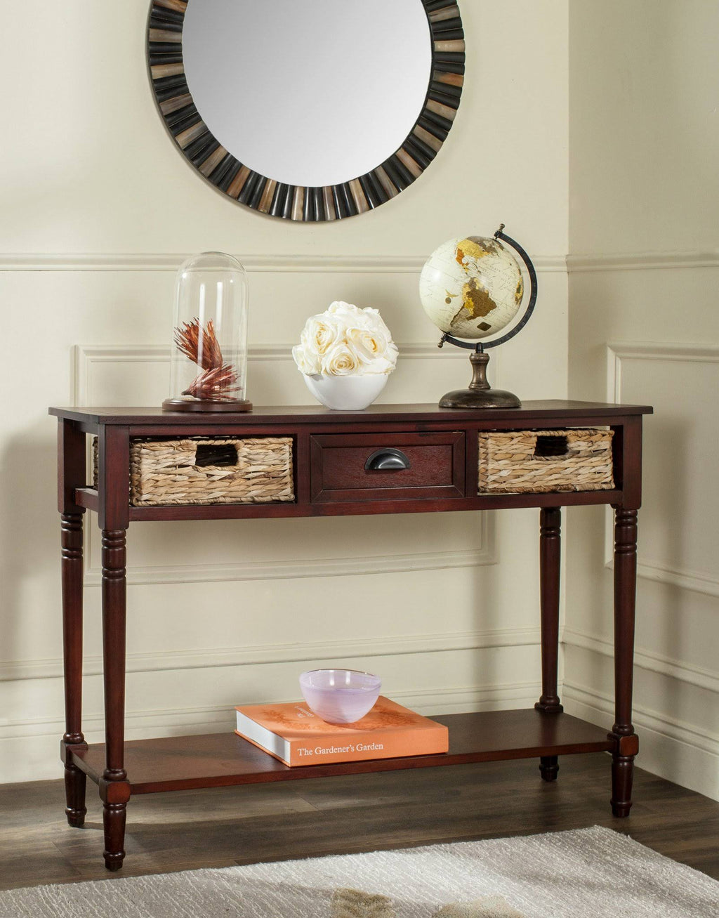 Cherry Console Table with Storage I907