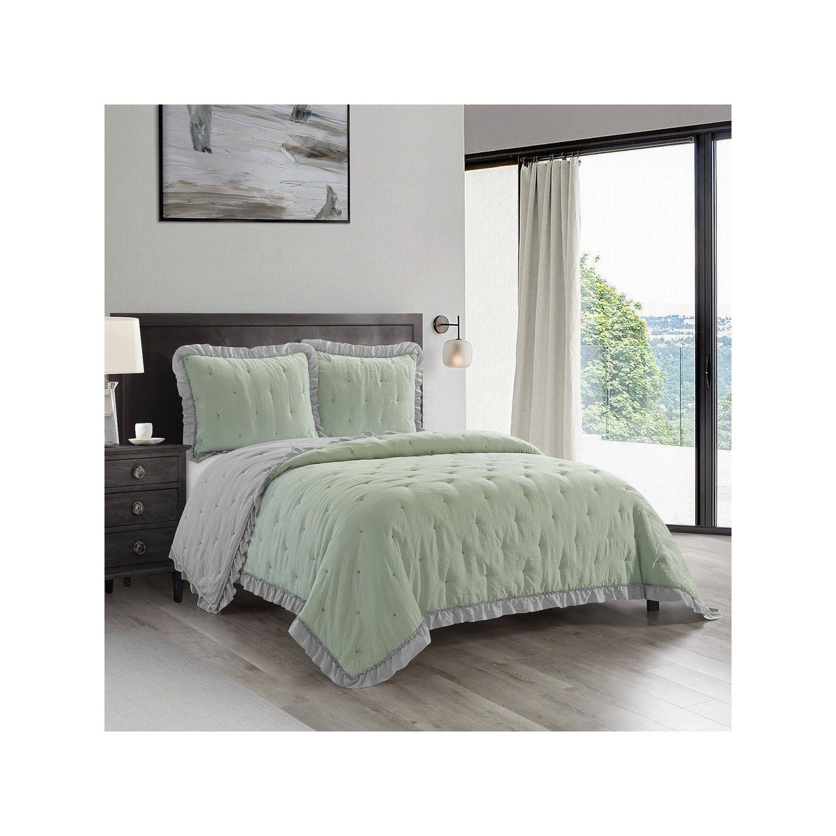 Washed Gel Filled Microfiber Quilt Set A964