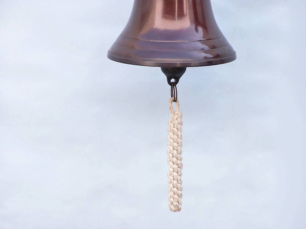 Antique Copper Hanging Ships Bell P954
