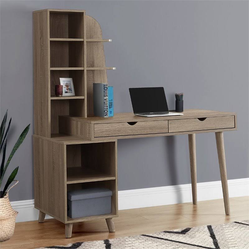 Computer Desk with Bookcase P524