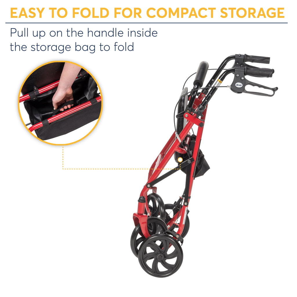 Red 4-Wheel Rollator with 7.5 Casters U267264