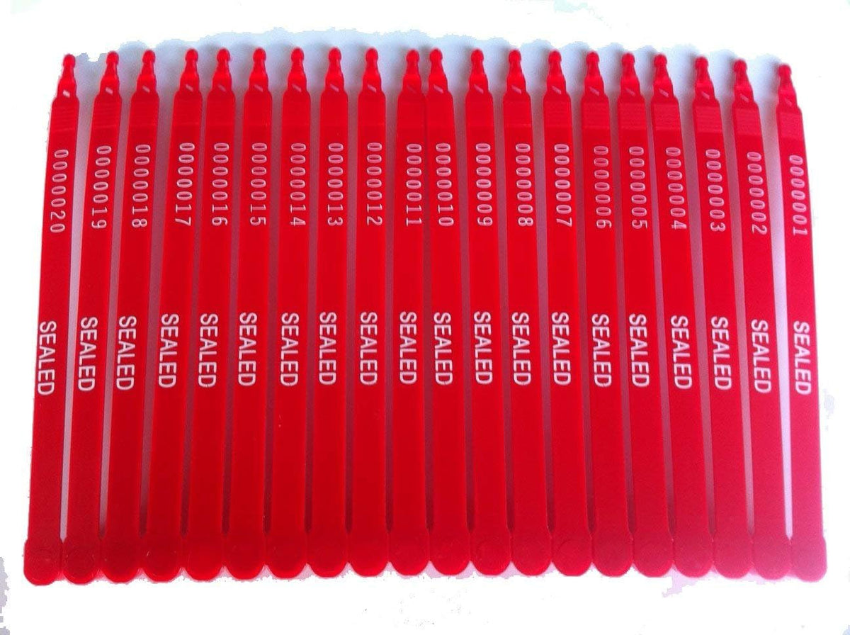 Red Plastic Seal Security with Print Progressive Numbering D10803