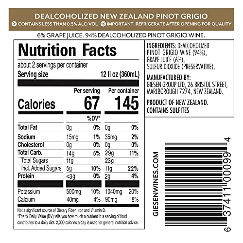 0% Non-Alcoholic Pinot Grigio D782894