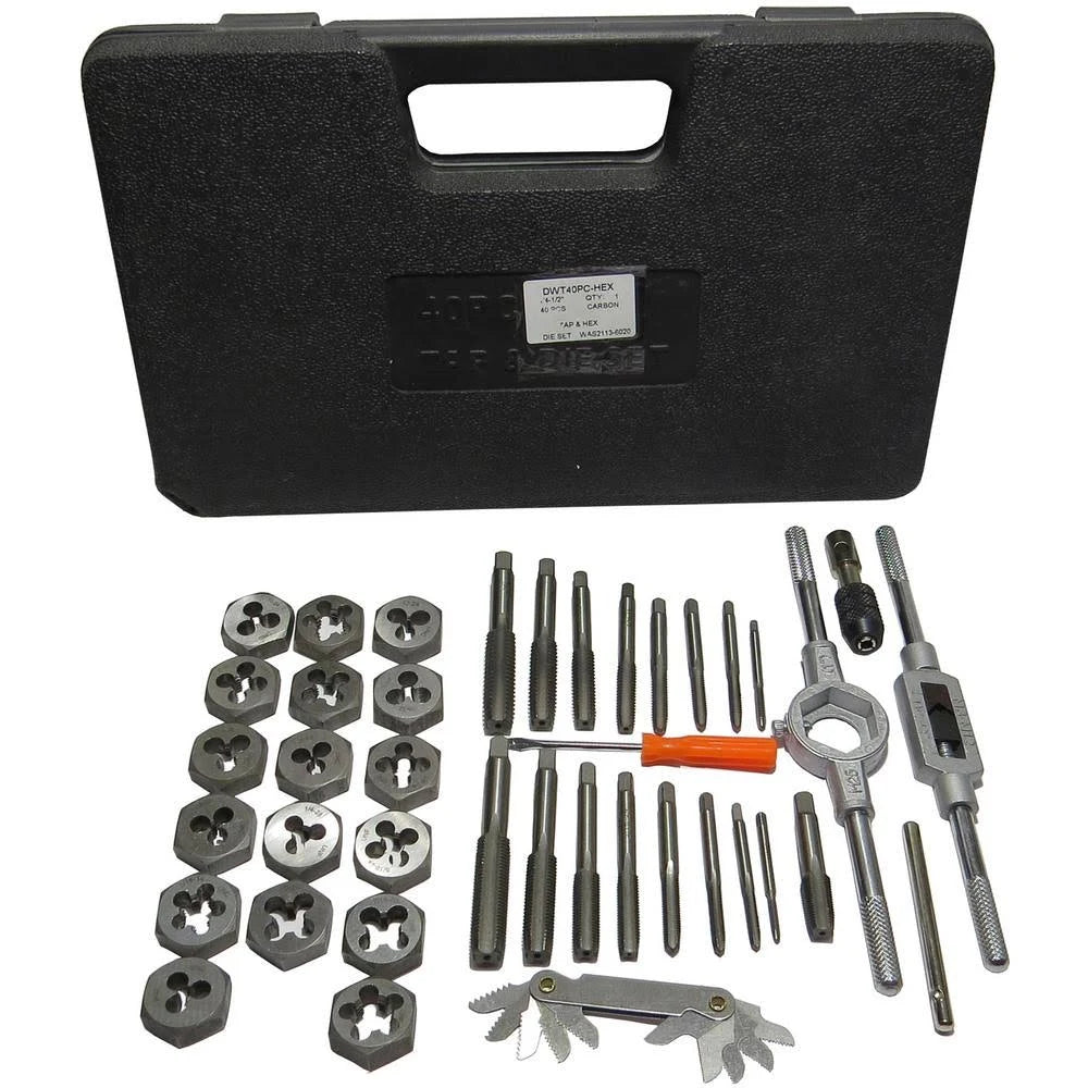 3.00mm - 12.00mm Carbon Steel Tap and Die Set with Hex Die E16570