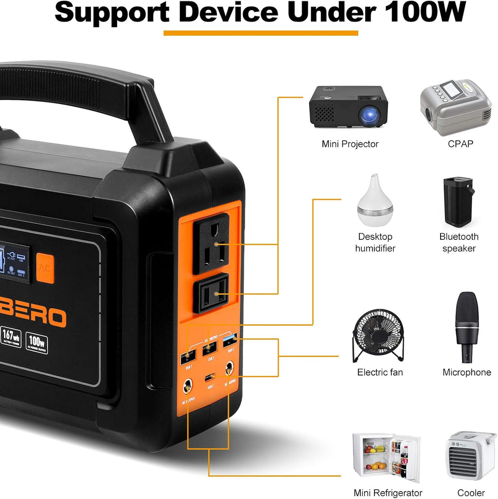 167Wh Portable Power Station with 110V AC Outlet Z256