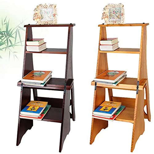4 Step Dual Purpose Wooden Folding Step Stool (Brown) O616821