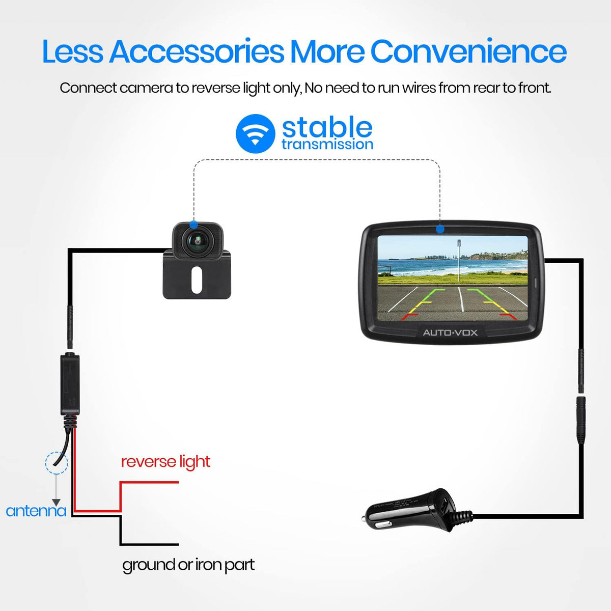 Wireless Backup Camera Kit with 4.3'' Monitor & Rear View Camera V464554