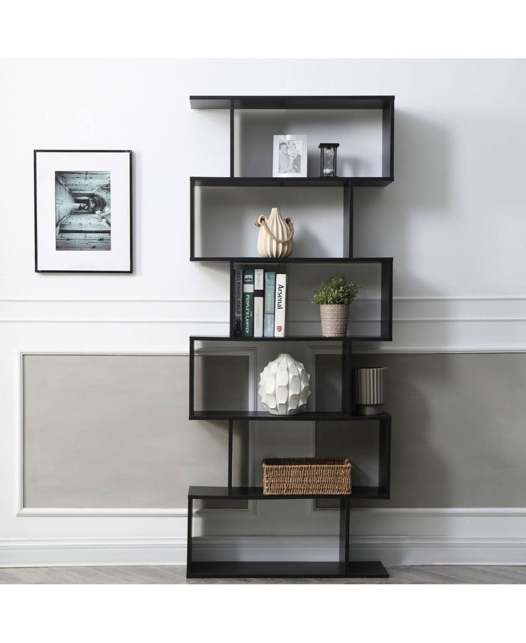 Black 6-Shelf Bookcase I6685