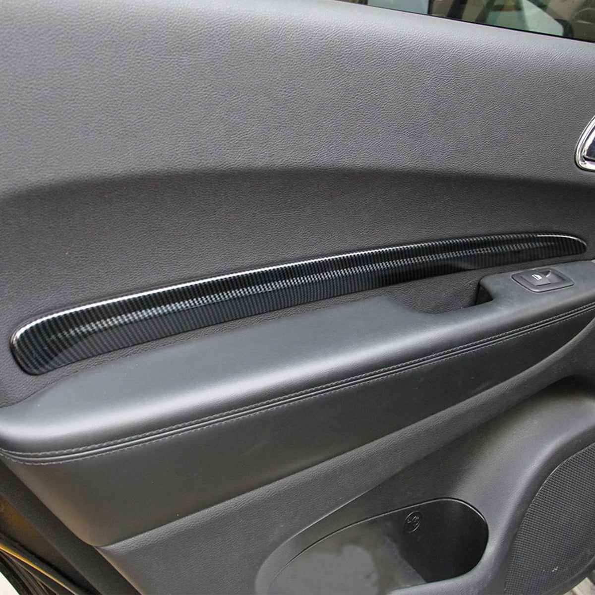 Carbon Fiber 4 Doors Panel Decor Trim Cover Pack of 2 N53679