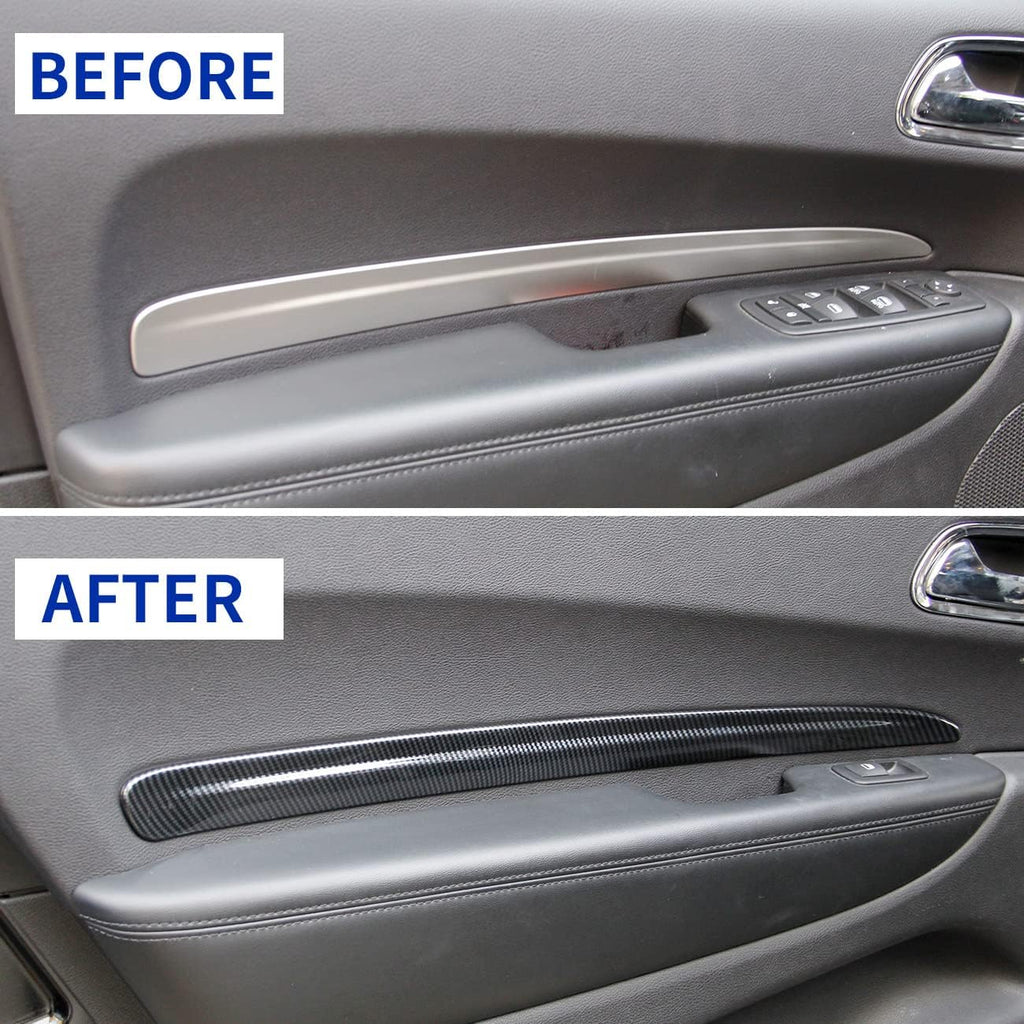 Carbon Fiber 4 Doors Panel Decor Trim Cover Pack of 2 N53679
