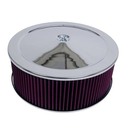Single 2, 3, 4-Barrel 5 1/8 inch Diameter Chromed Steel Round Air Cleaner with Reusable Filter Z382