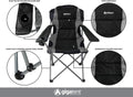 Black Lightweight Folding Padded Camping Chair with Cup Holder K429