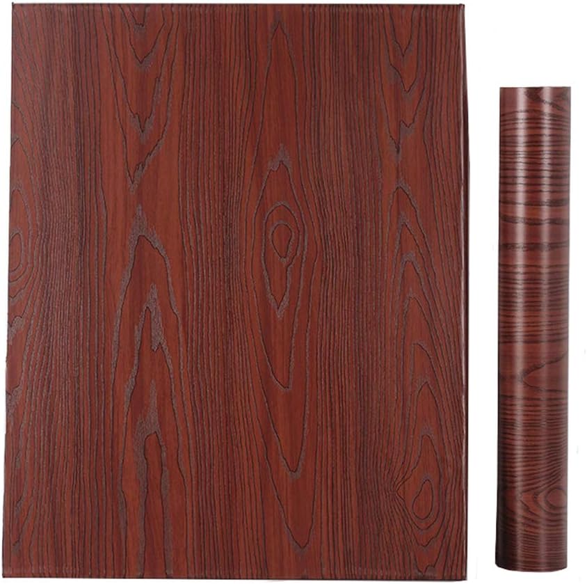 Faux Red Mahogany Wood Grain Contact Paper 15.7x117 Inches I4048