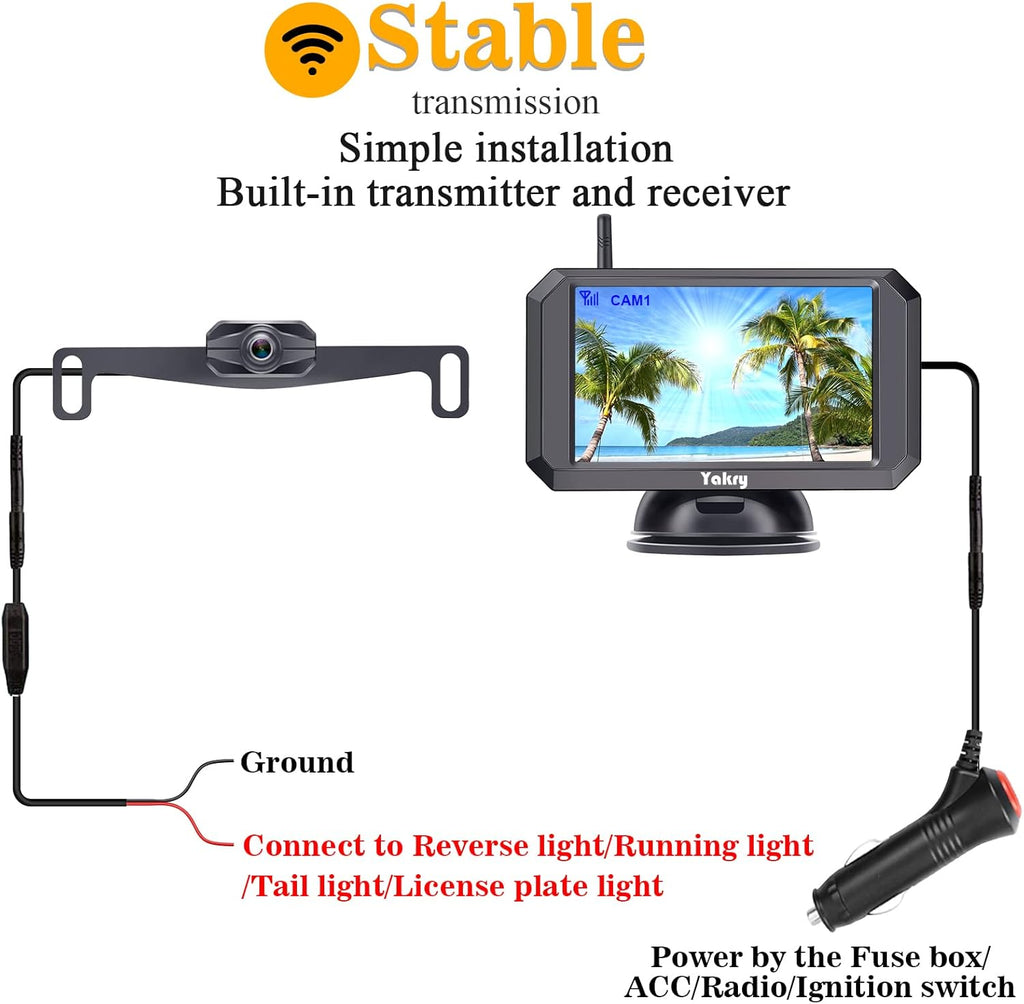 Wireless HD 1080P Backup Camera 5" Monitor Y589630