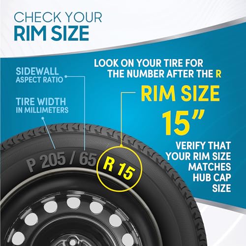 4-Pack 15 Inch Wheel Rim Cover Hubcaps Snap On Hub Cap Set O417