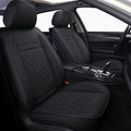 Black Leather Full Set Car Seat Covers D84079