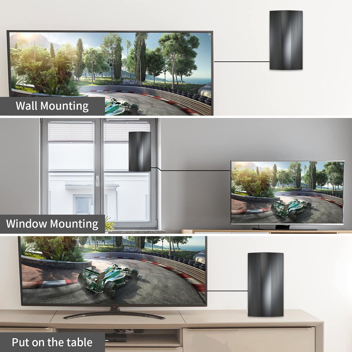 Indoor Outdoor TV Antenna with Amplifier Signal Booster A395643