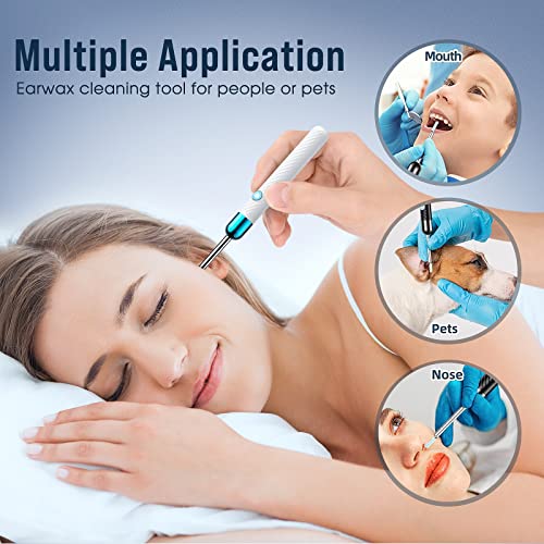 Ear Wax Removal Kit with Camera 1080P Otoscope Light 6 Ear Pick Blue O7018