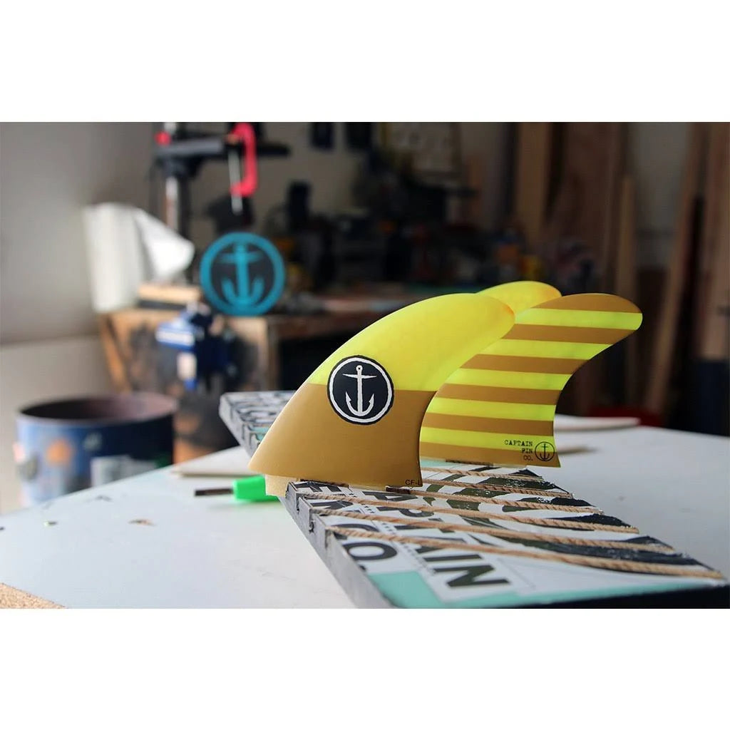 Yellow Twin Tab Tri Fin Set E2611