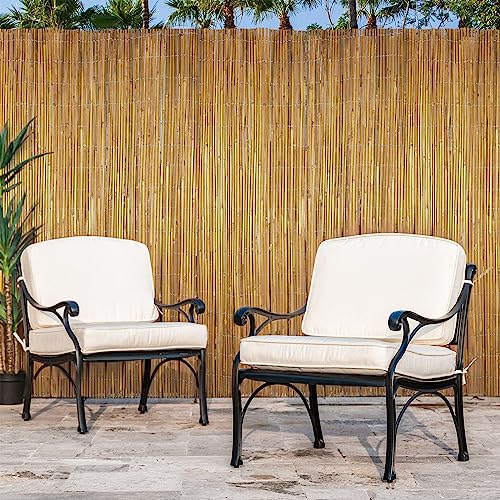 6ft x 8ft x 0.4" Natural Bamboo Fence Rolled Bamboo Fencing H771