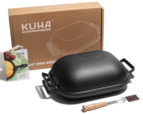 Black Heavy Duty Cast Iron Bread Pan with Lid E6383