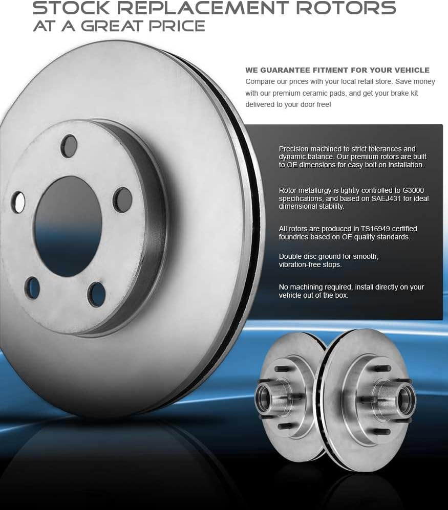 295.8 mm + 270 mm 5 Lug 4 Rotors + 8 Metallic Brake Pads G9336