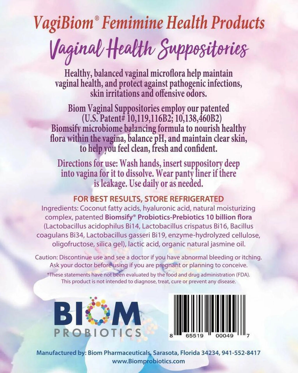 Vaginal Probiotics Suppository O617484