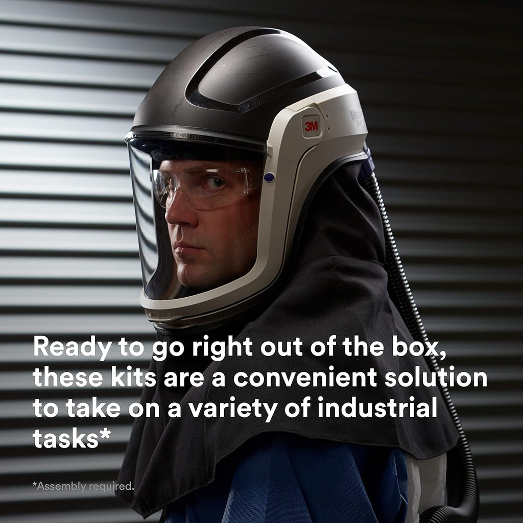 3M PAPR Respirator, Versaflo Powered Air Purifying Respirator Kit, TR-300N+ HIK, Heavy Industry, Hard Hat Assembly, All-in-One Respiratory Protection for Particulates, NIOSH Approved, Grinding L9380