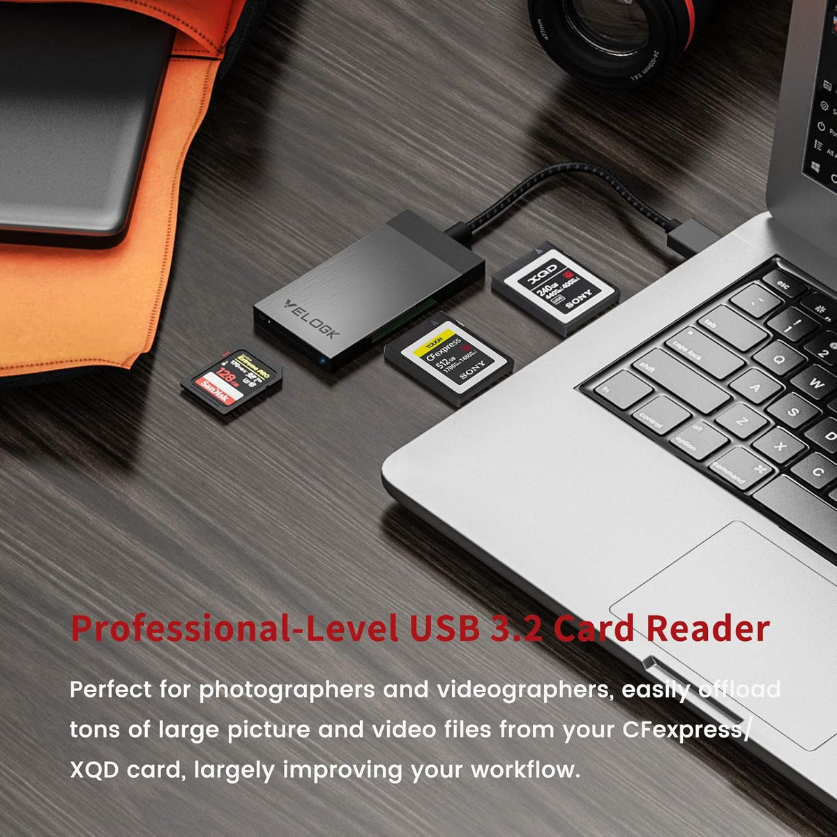 CFexpress XQD SD Dual-Slot USB 3.2 Memory Card Reader R6171