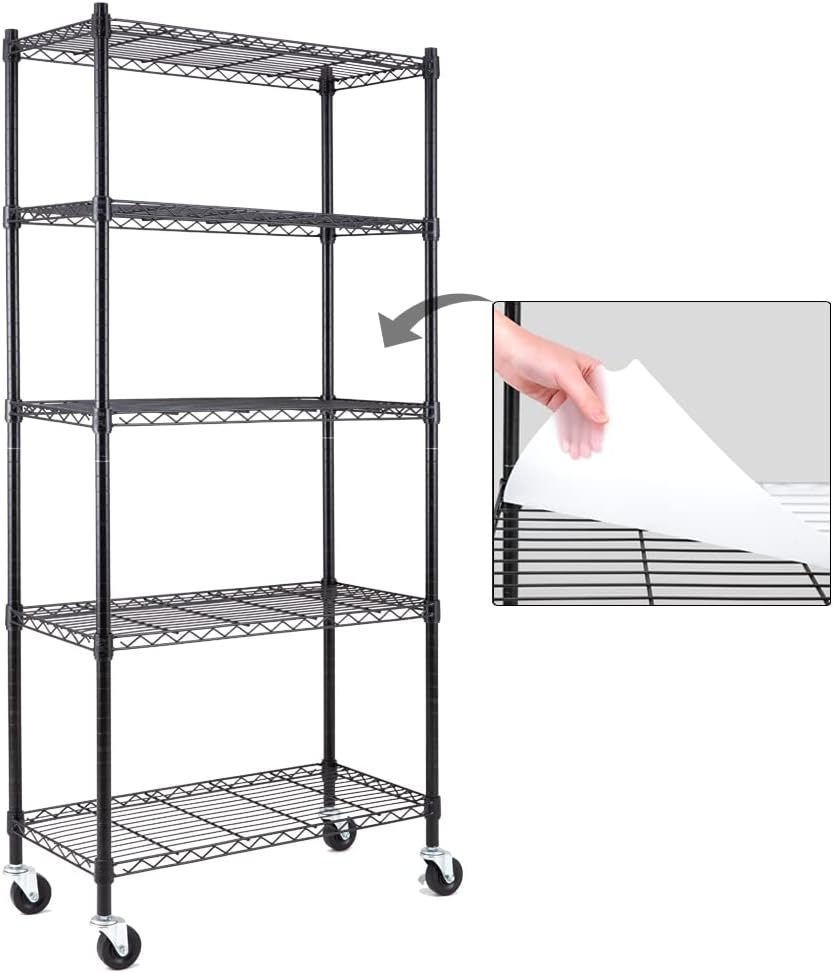 5-Shelf Adjustable Heavy Duty Carbon Steel Wire Shelving Unit S11857