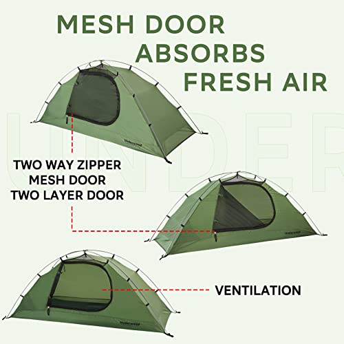 Lightweight 4-Season Waterproof Backpacking Tent for One Person F17843
