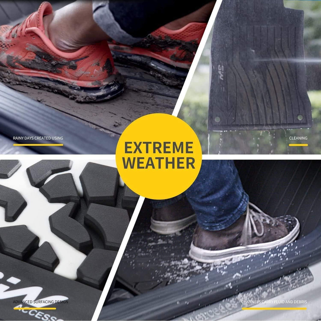 Black TPE All-Weather Car Floor Liners Full Set D170706