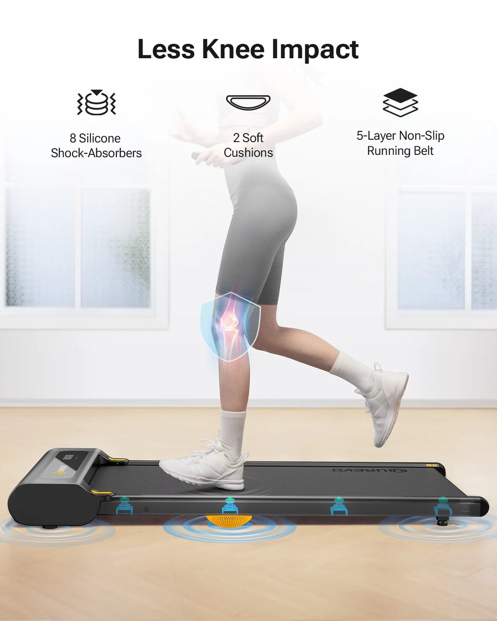 Under Desk Walking Pad Mini Treadmill 2.25HP 265 lb Capacity I5855