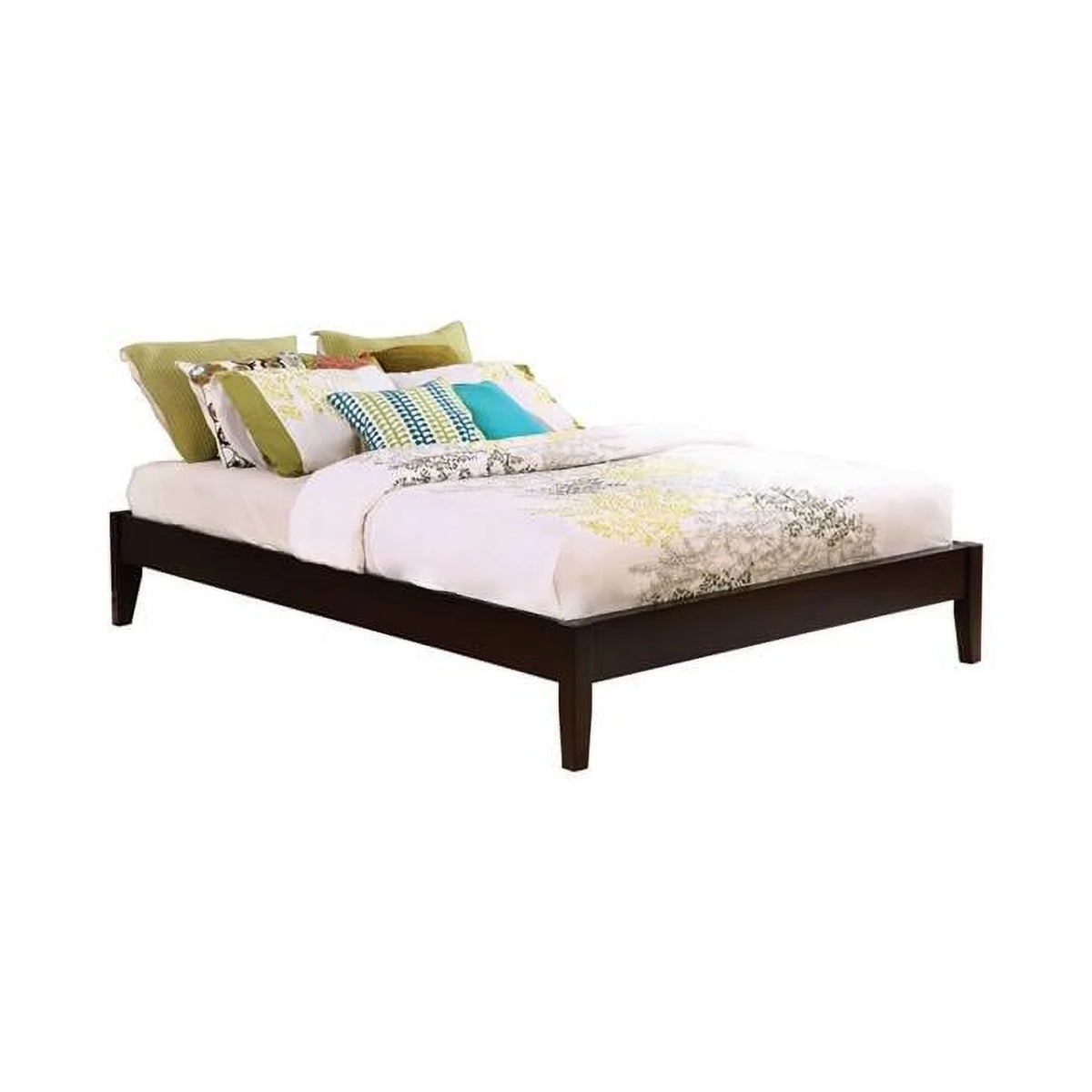 Full Size Dark Brown Wooden Bed Frame N88398
