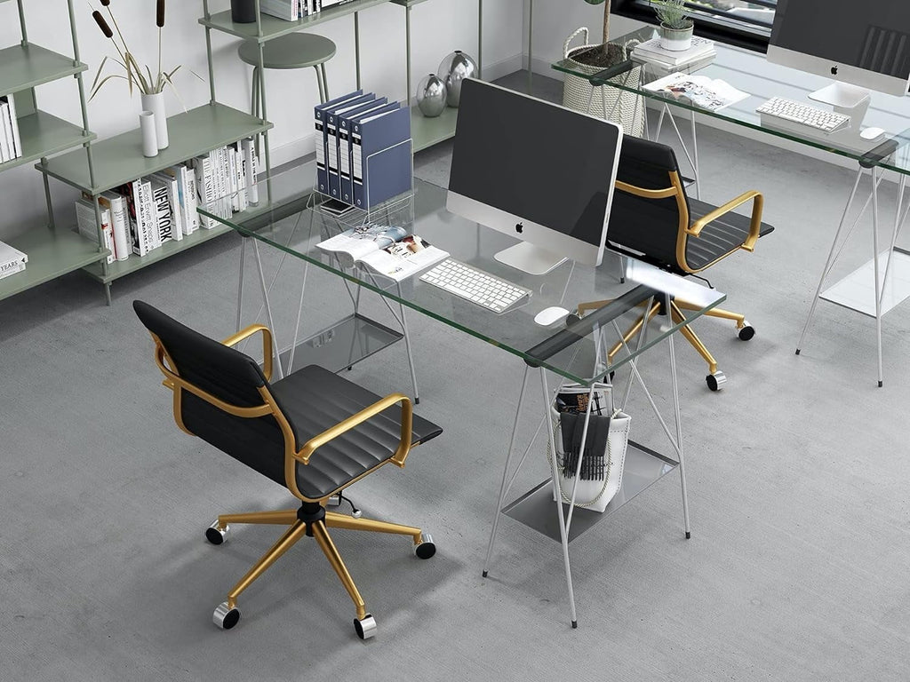 Black Ergonomic Office Chair with Back Support and Caster Wheels P4953