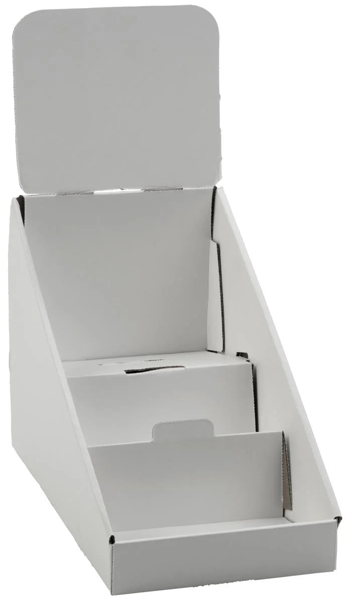 3-Tiered Cardboard CD/DVD Racks, White, Set of 25 V406906
