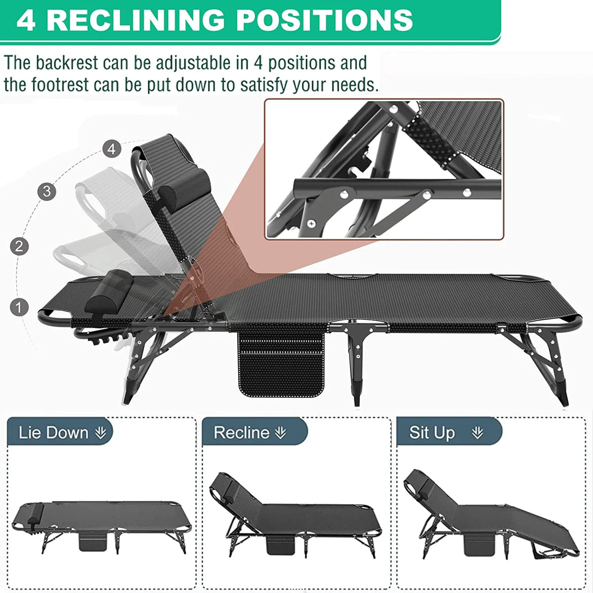 Folding Sleeping Cot with Mattress and Pillow H224064