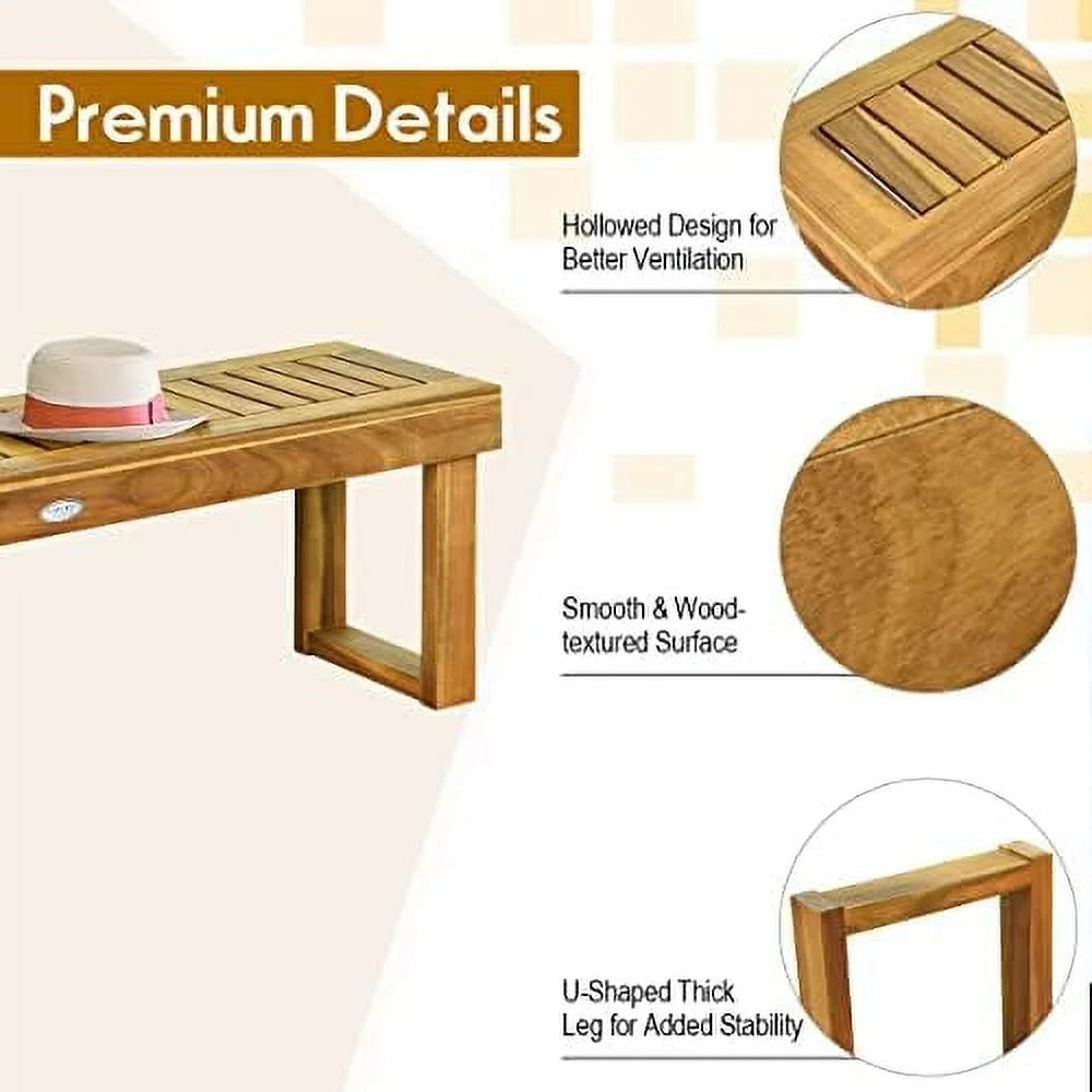52 Inches Acacia Wood Backless Patio Bench Z3995