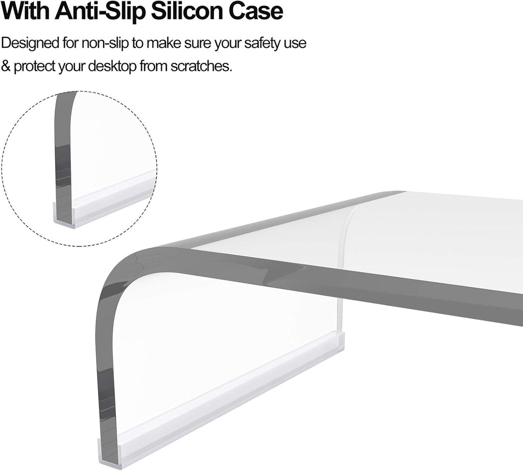 Acrylic Clear Monitor Screen Stand Riser, 20", Pack of 2 B710