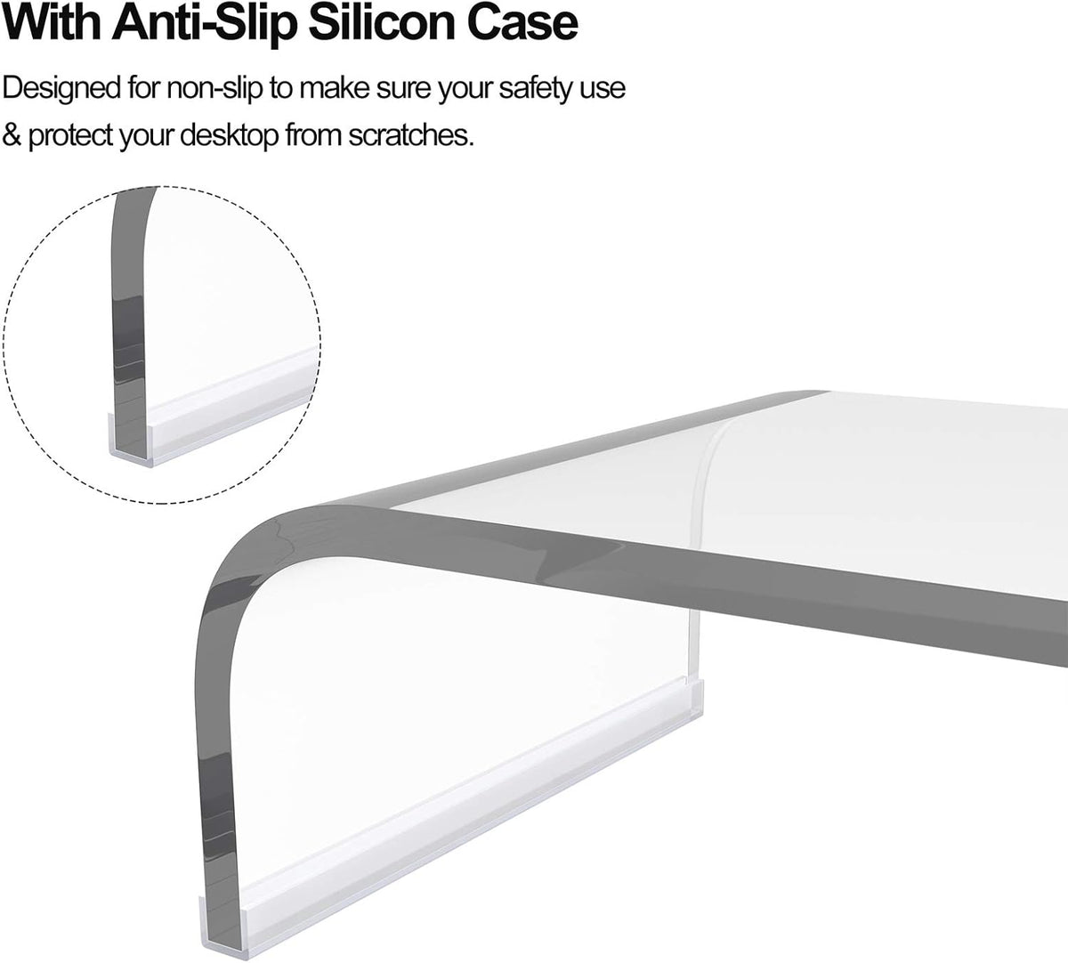 Acrylic Clear Monitor Screen Stand Riser, 20", Pack of 2 B710