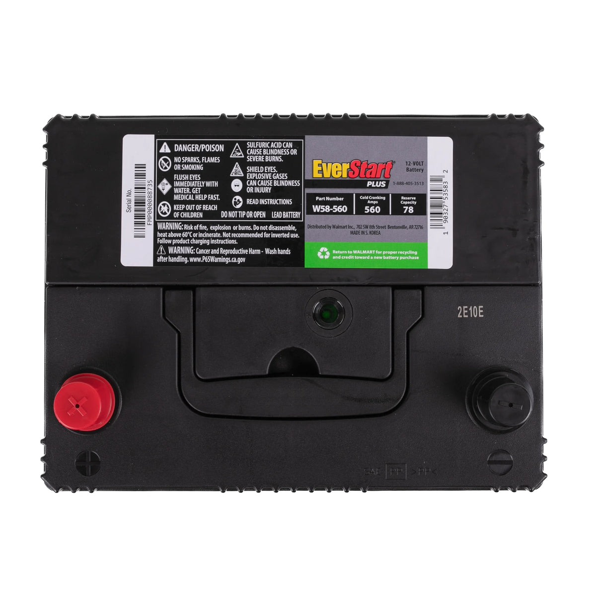 Lead Acid Automotive Battery Group Size 58 12 Volt 560 CCA W878