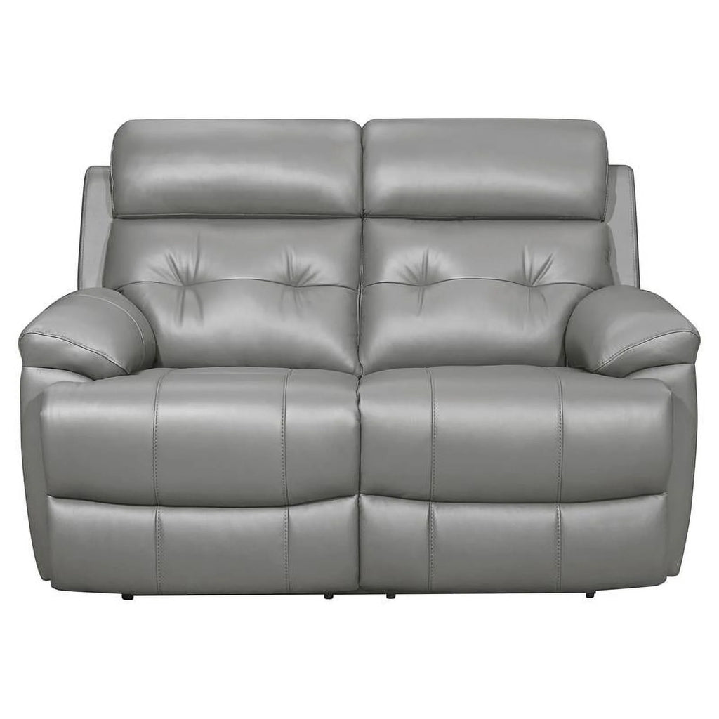 Gray Leather Double Reclining Love Seat G765