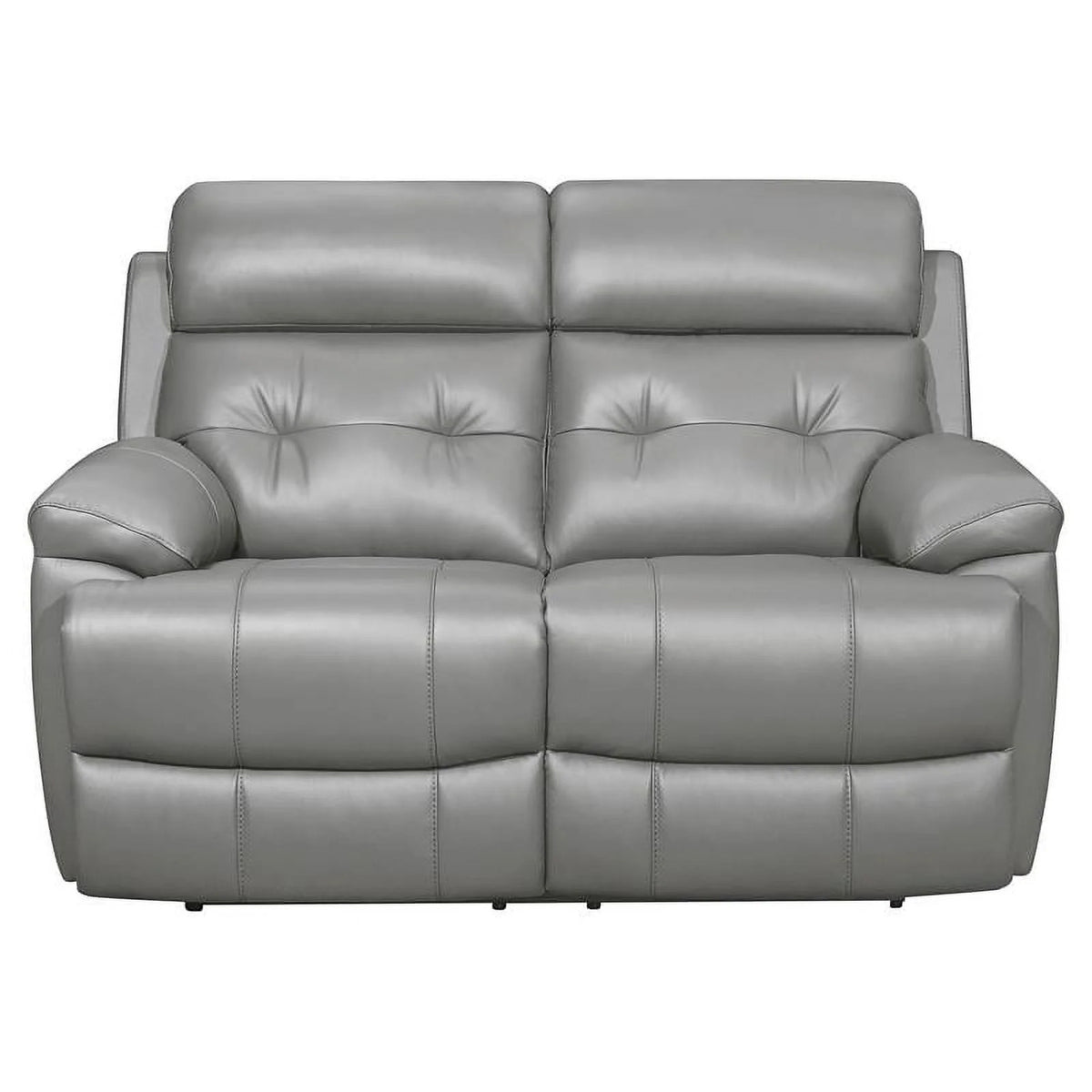 Gray Leather Double Reclining Love Seat G765