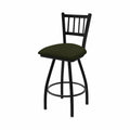 25x22 Swivel Counter Stool with Black Wrinkle Finish and Canter Pine Seat S201