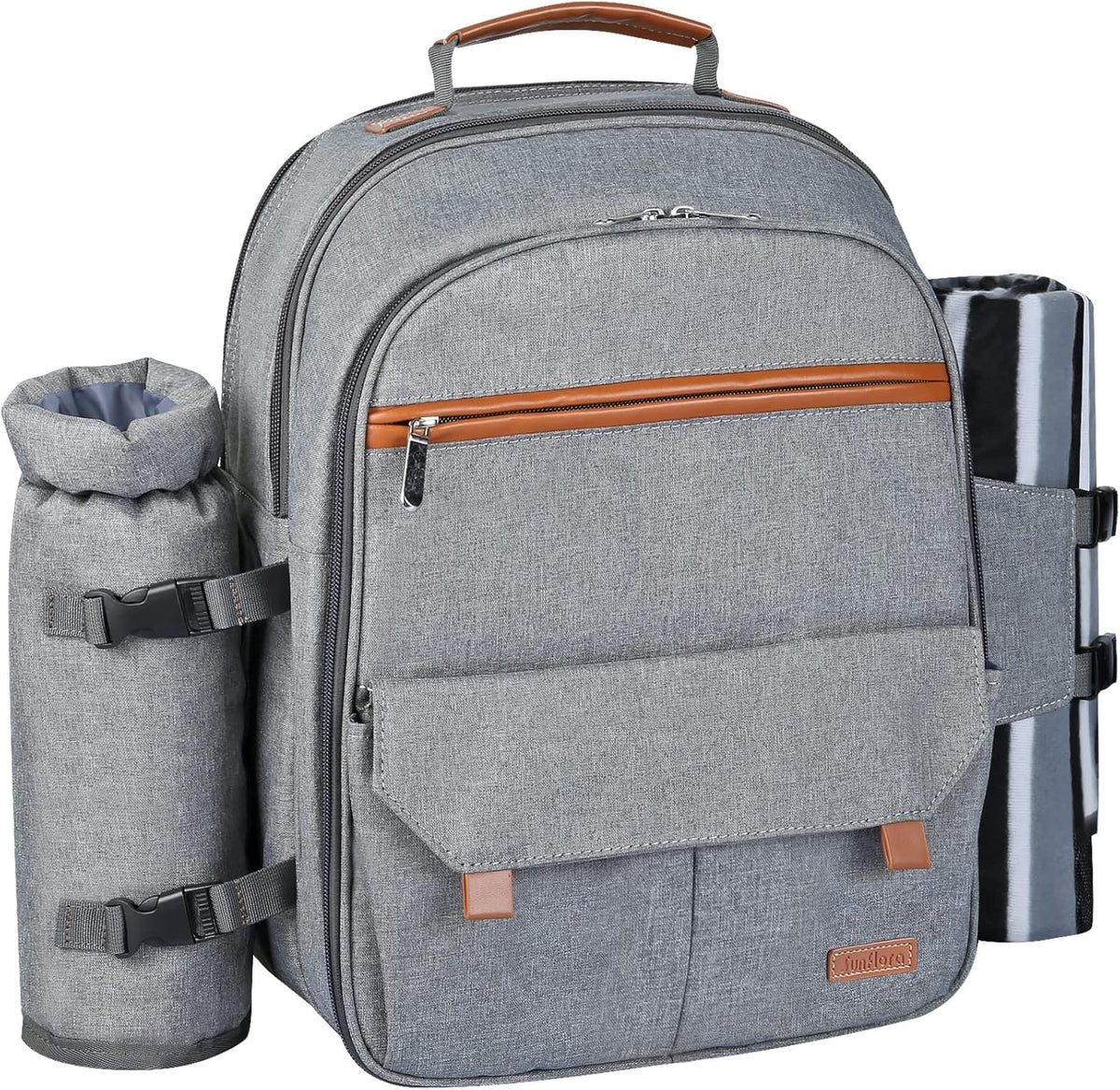 Picnic Backpack for 2 Person Set with Insulated Waterproof Pouch (Navy) K93822
