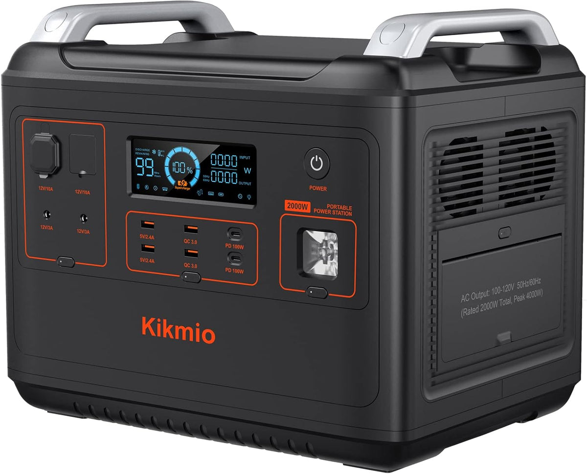 2000Wh LiFePO4 Portable Power Station with 6 110V AC Outlet K3652