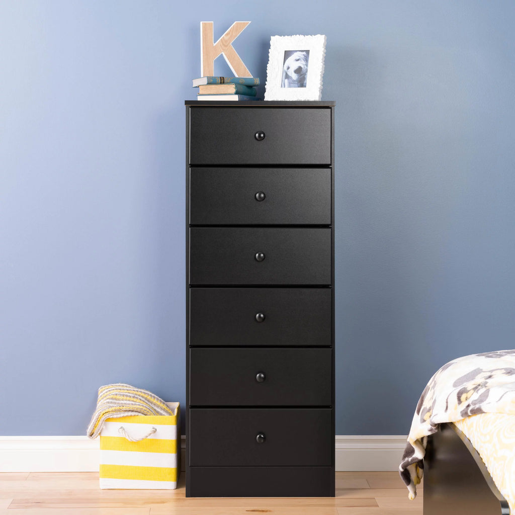 Black 6 Drawer Dresser C17662