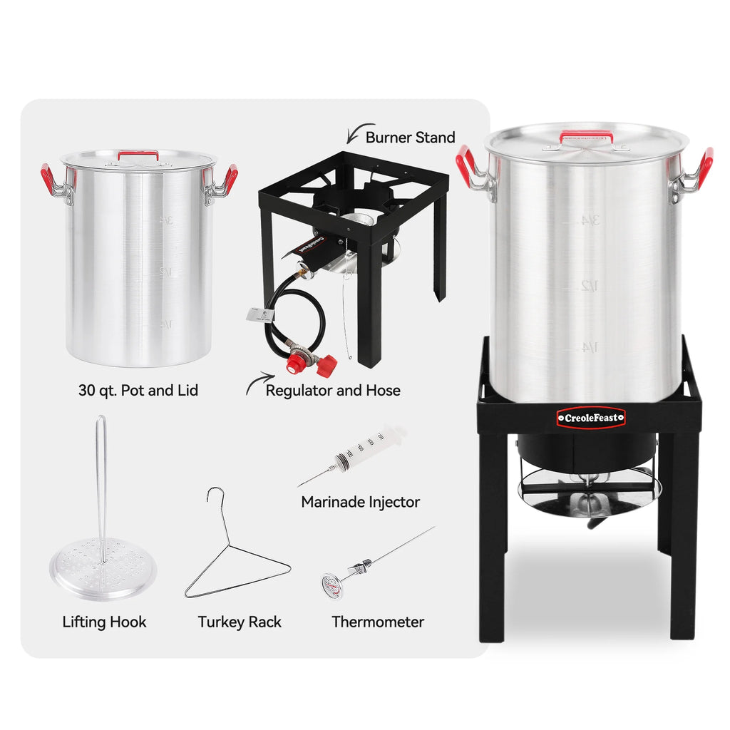 Premium Aluminum 30 Qt. Turkey Fryer Set M572221